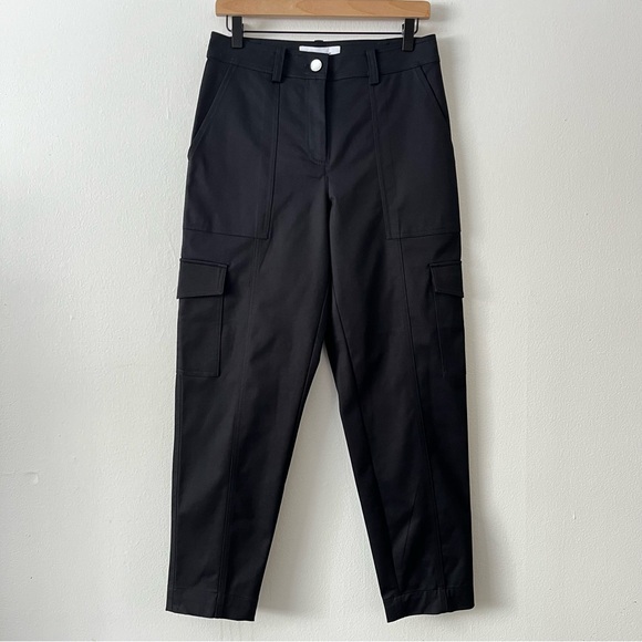10 Crosby Derek Lam Elian Utility‎ Pants in Black Cropped Cargo Pants size 6 NWT - Picture 1 of 10